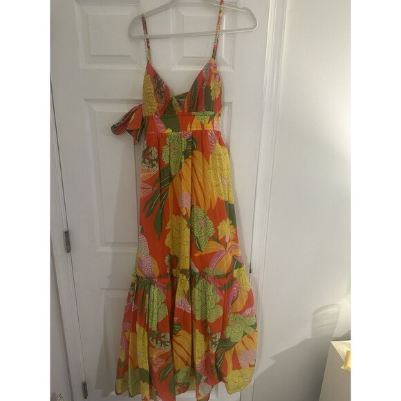 FARM Rio Dresses & Skirts - Farm Rio Tiered Bright Floral Cotton Maxi Dress NWOT